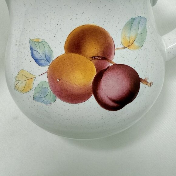 Vintage Retired International Tableworks Creamer Sweet Bounty Stoneware Fruit - Picture 10 of 12